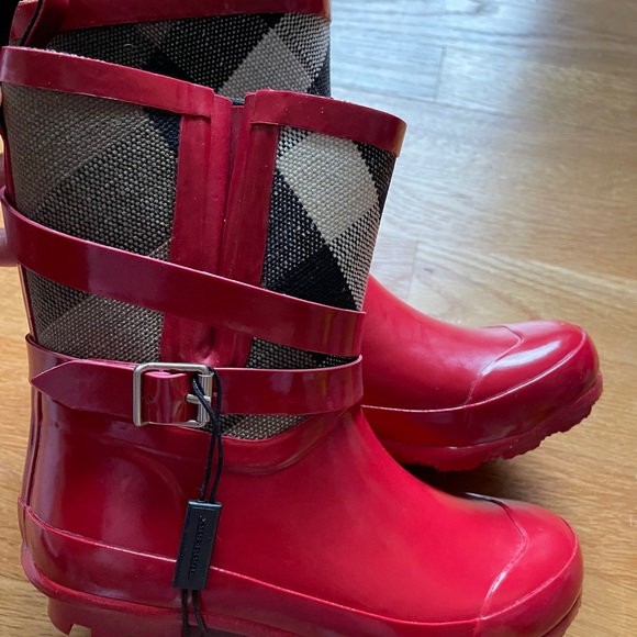 Burberry Red Rainboots- NEW